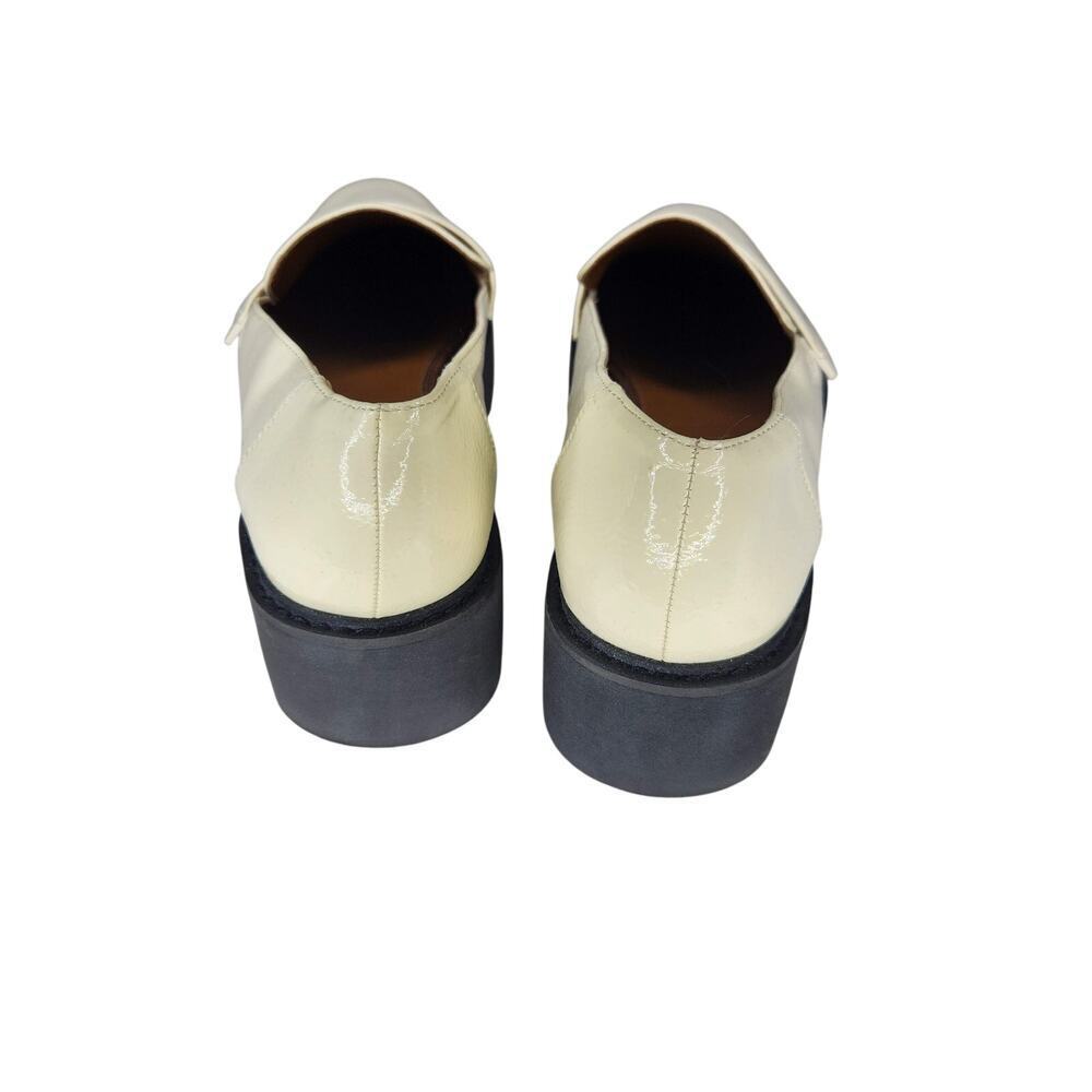 Franco Sarto Brindy Lug Sole Loafers Cream White Vegan Patent Leather - Picture 4 of 6